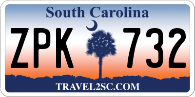 SC license plate ZPK732