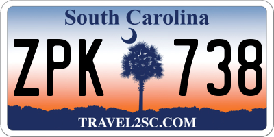 SC license plate ZPK738