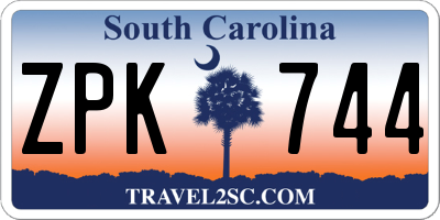 SC license plate ZPK744