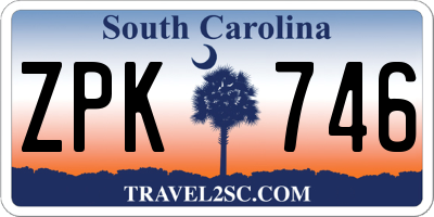 SC license plate ZPK746