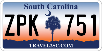 SC license plate ZPK751