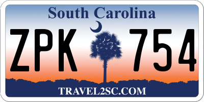 SC license plate ZPK754