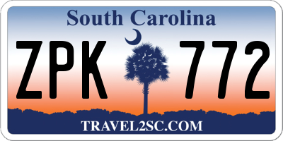 SC license plate ZPK772