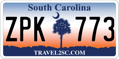 SC license plate ZPK773
