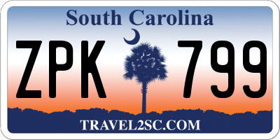 SC license plate ZPK799