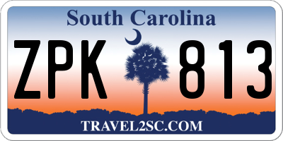 SC license plate ZPK813