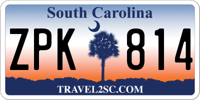 SC license plate ZPK814