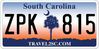 SC license plate ZPK815