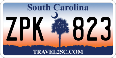 SC license plate ZPK823