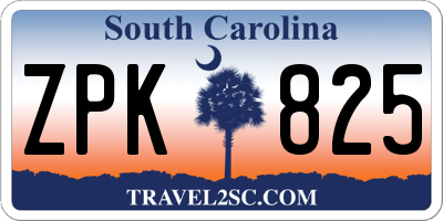 SC license plate ZPK825