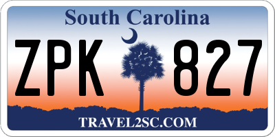 SC license plate ZPK827