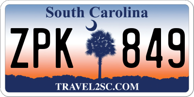 SC license plate ZPK849