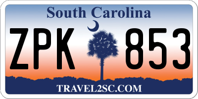 SC license plate ZPK853