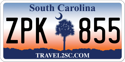 SC license plate ZPK855
