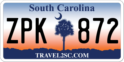 SC license plate ZPK872