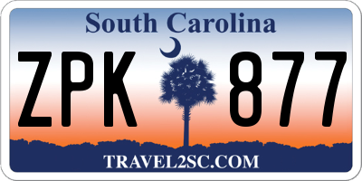 SC license plate ZPK877