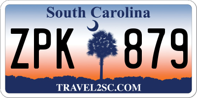 SC license plate ZPK879