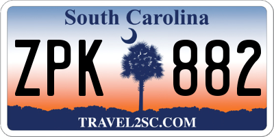SC license plate ZPK882