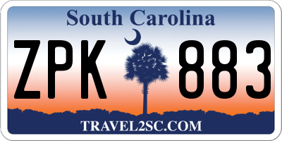 SC license plate ZPK883