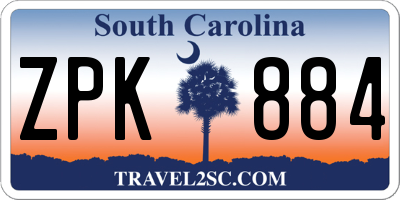SC license plate ZPK884