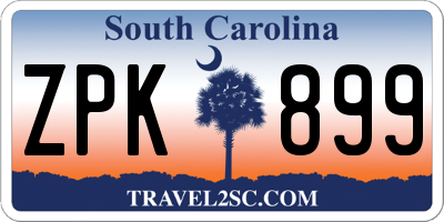 SC license plate ZPK899