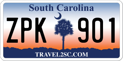 SC license plate ZPK901