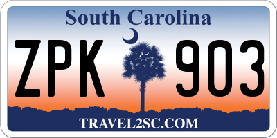 SC license plate ZPK903