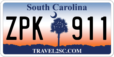 SC license plate ZPK911