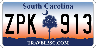 SC license plate ZPK913