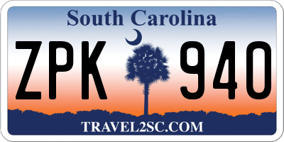 SC license plate ZPK940