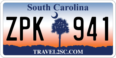 SC license plate ZPK941