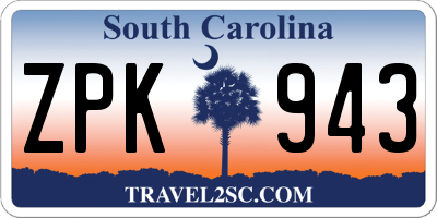 SC license plate ZPK943