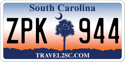 SC license plate ZPK944