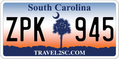 SC license plate ZPK945