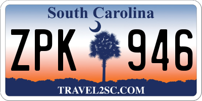 SC license plate ZPK946