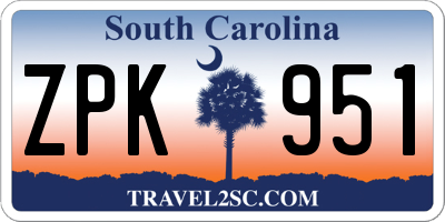 SC license plate ZPK951