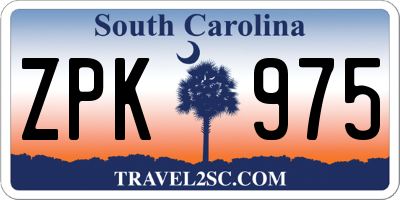 SC license plate ZPK975