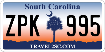 SC license plate ZPK995