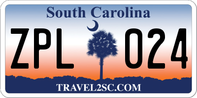 SC license plate ZPL024