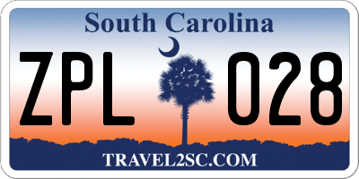 SC license plate ZPL028