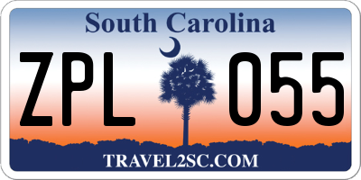 SC license plate ZPL055