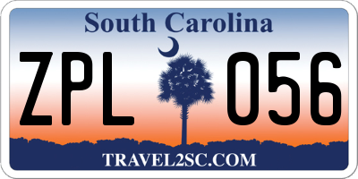 SC license plate ZPL056