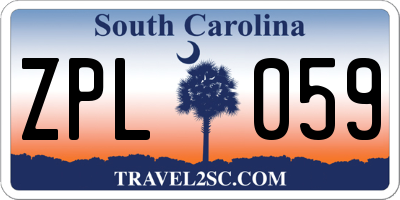 SC license plate ZPL059