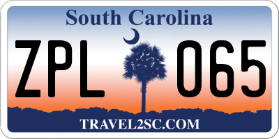 SC license plate ZPL065
