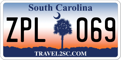 SC license plate ZPL069