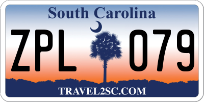 SC license plate ZPL079