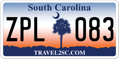 SC license plate ZPL083