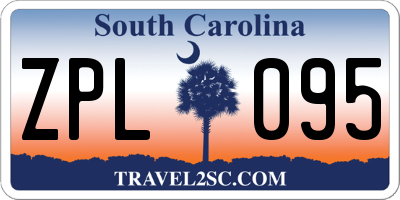 SC license plate ZPL095