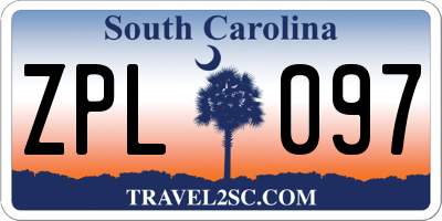 SC license plate ZPL097