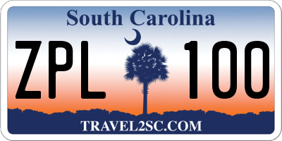 SC license plate ZPL100
